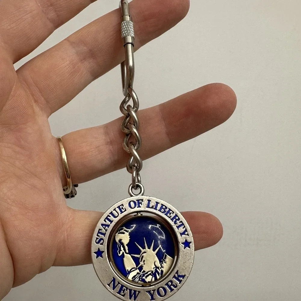 Statue Of Liberty New York NY‎ Chrome Rotating Key Chain Keychain Souvenir Torch